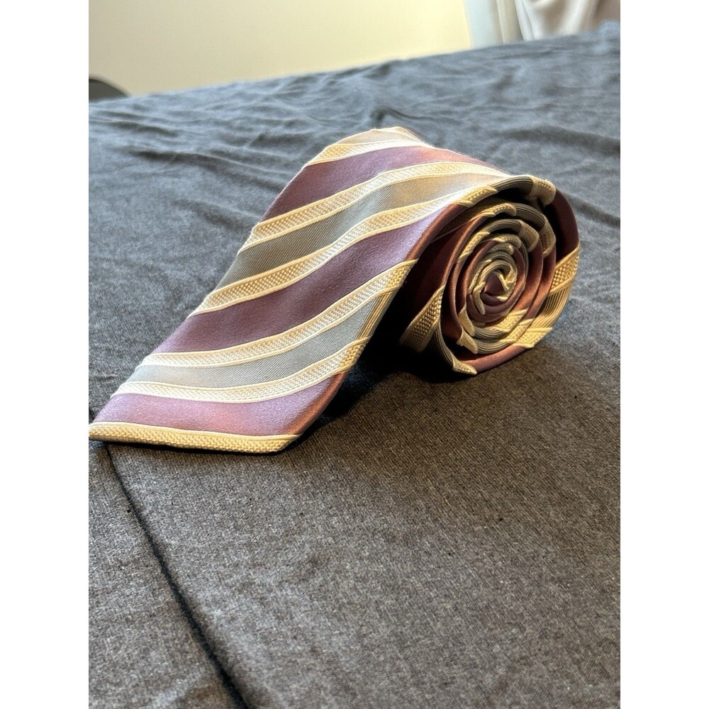 Donald J. Trump Men's Silk Tie Signature Series Purple, White, And Grey
